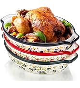 Peohud 3 Pack Ceramic Baking Dishes, 50 Oz Large Casserole Dish for Oven, Oval Au Gratin Pans, Po...