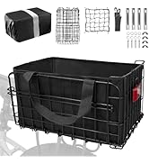 Aikolesa Bike Basket Front/Rear for Adult Bikes, Folding Large Rear Bicycle Basket with Removable...