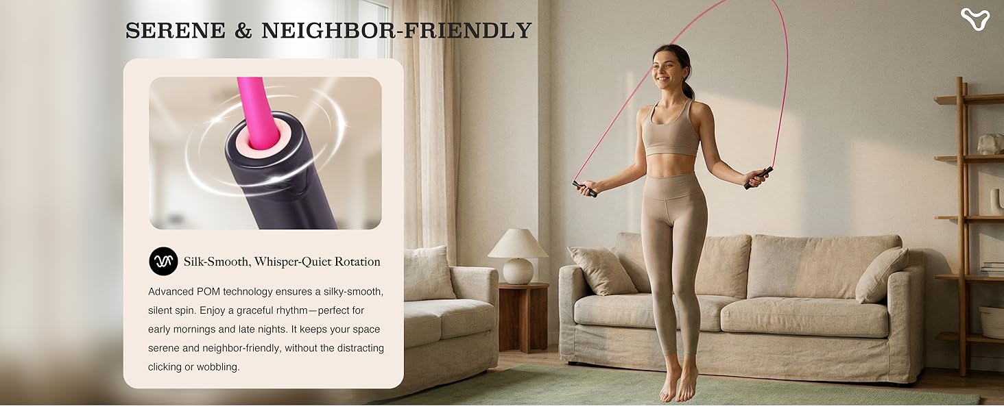 Aesthetic Jump Rope for Women - Apartment-Friendly Silent Rotation