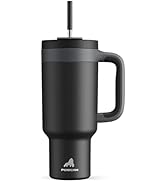 POWCAN 40 oz Tumbler with Handle, Leakproof, Dishwasher Safe, Insulated Stainless Steel Travel Co...