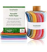 Reusable Toilet Paper - 24 Reusable Bidet Towels - Super Soft, Absorbent, Washable &amp; Re-Rollable ...