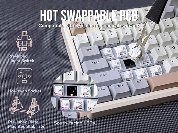 the hot swap board keychain