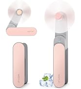 Nezylaf Handheld Mini Fan, 2 Speeds Rechargeable Travel Fan[9-15 Working Hours], Portable USB Sma...