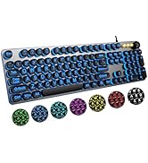 QUASIO Large Print Backlit Keyboard with 7-Color Backlit, Wired USB Lighted Computer Keyboards Ov...