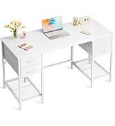 Huuger 47 Inch Computer Desk with 4 Drawers, Office Desk with Mesh Shelf, Gaming Desk, Large Stor...