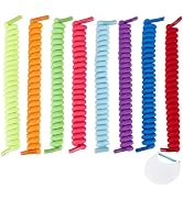 BENECREAT 8 Pairs 8 Colors Sun String Visor Cord, Curly Shoelaces Replacement Elastic Shoe Lace f...