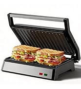 Panini Press Grill, 1200W Sandwich Maker with Non-Stick Plates, Standard 2-Slice Sandwich Press E...
