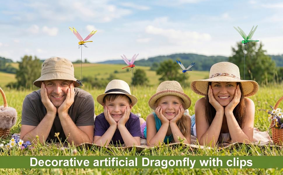 Dragonfly Clip,3D Realistic Fake Dragonfly Clips for Outdoor Indoor