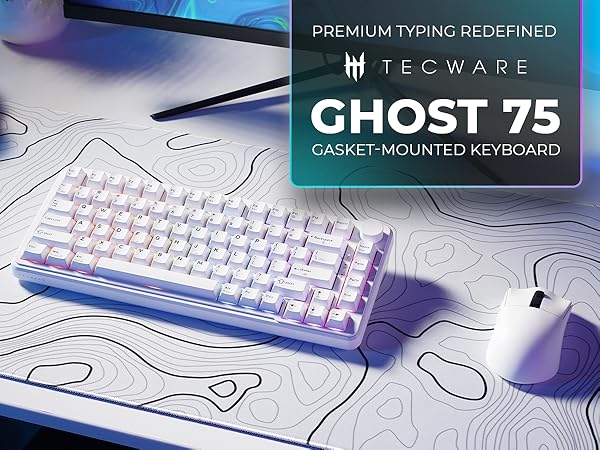 Tecware Ghost 75 mechanical keyboard wireless gaming keyboard RGB knob compact keyboard