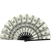 ffscafscn Folding Fan UV Glow Rave Bamboo Summer Hand Fan Dollar Decoration Dancing Party Wedding...