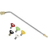 RIDGE WASHER Pressure Washer Extension Wand, 45 Degree Curved Angled Attachment Lance for Underca...