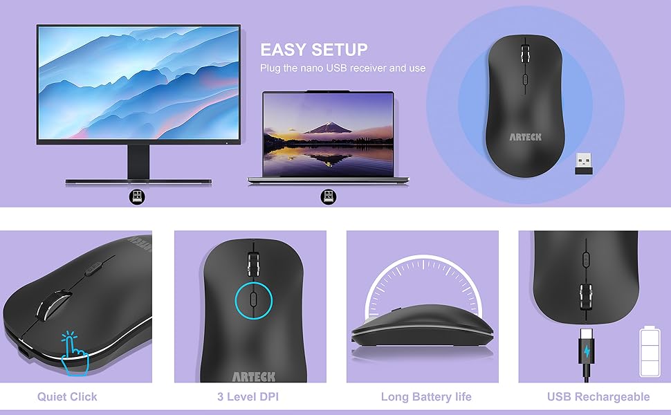 HW193 USB Wireless Keyboard Mouse Combo 3