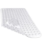 Yimobra Bathtub Mat Non Slip, 27.5x15.5 Inch Shower Mat with Drain Holes Suction Cups, Bath Mats ...