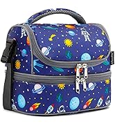 FlowFly Kids Double Decker Cooler Insulated Lunch Bag Large Tote for Boys, Girls, Men, Women, Wit...
