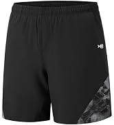 BASSDASH Men’s 7” Fishing Shorts UPF 50+ Lightweight Water Resistant Quick Dry for Hiking with Zi...