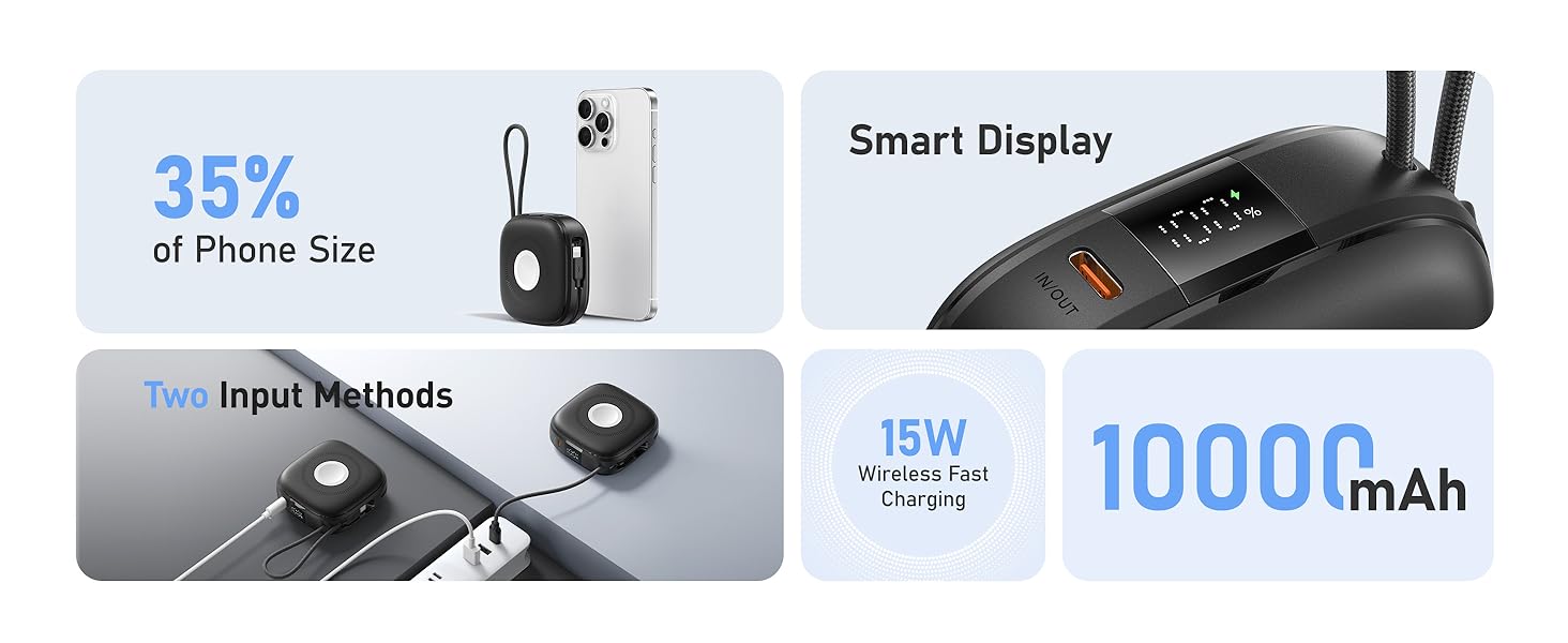 2 Built-in Cables | 20W | Smart Display