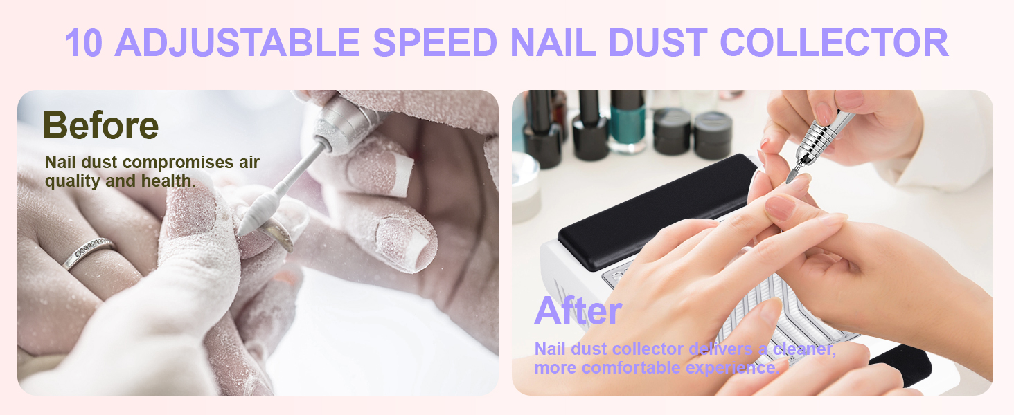 10 ADJUSTABLE SPEED NAIL DUST COLLECTOR