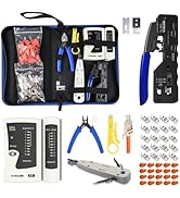 VCELINK RJ45 Crimp Tool Kit for Cat6/Cat7, All-In-One Network Crimper with 20pcs RJ45 Cat6a/Cat7 ...