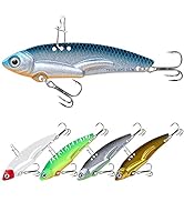 TRUSCEND Blade Baits Fishing Lures for Walleye Bass, Bass Jigs Lures with Colorful Body, Long Cas...