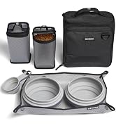 Cleverpup, Large 7-Piece Bistro Box Dog Food Travel Kit, 12-Cup Kibble Storage, 2 Silicone Bowls,...