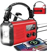 Emergency Weather Radio, 20000mAh/74000mWh Crank Radios, Solar Battery Powered Radio with AM/FM/N...