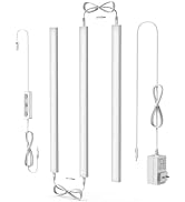 ASOKO Under Cabinet Led Light Plug in, Dimmable Daylight White 4500K, 3 Pack 12 inch Linkable Led...