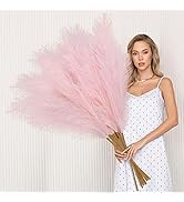 8 Pcs Faux Pampas Grass Decor 38''/97cm Tall Artificial Large Pompas Grass Pompous Floral Fluffy ...
