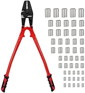 Sanuke 24 Inch Hand Swaging Tool, Wire Rope Crimping Tool 5 Cavity 1/16" 3/32" 1/8" 5/32" 3/16", ...