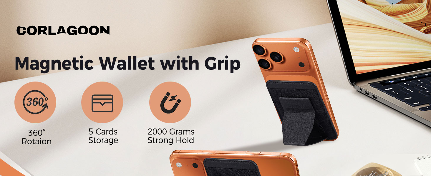 Magnetic Wallet with Grip