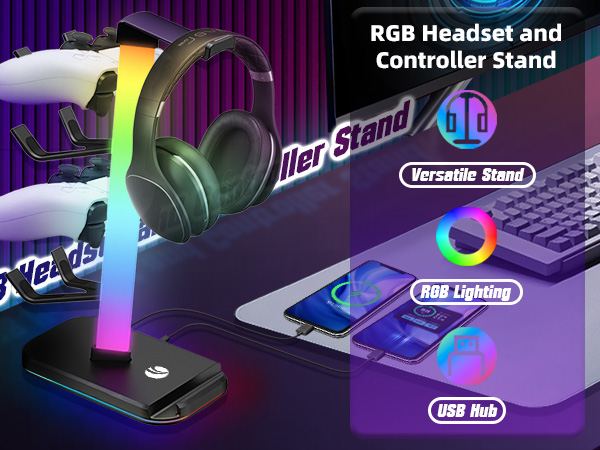 RGB Gaming Headphones Stand