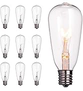 10 Pack Edison Replacement Light Bulbs,7-Watt E17 Screw Base ST40 Replacement Clear Glass Light B...