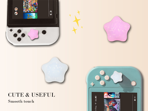 switch thumb grips caps joycon button cover glitter bling star