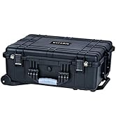 MEIJIA Portable Waterproof Protective Case, Hard Camera Case with Retractable Pull Handle and Rol...