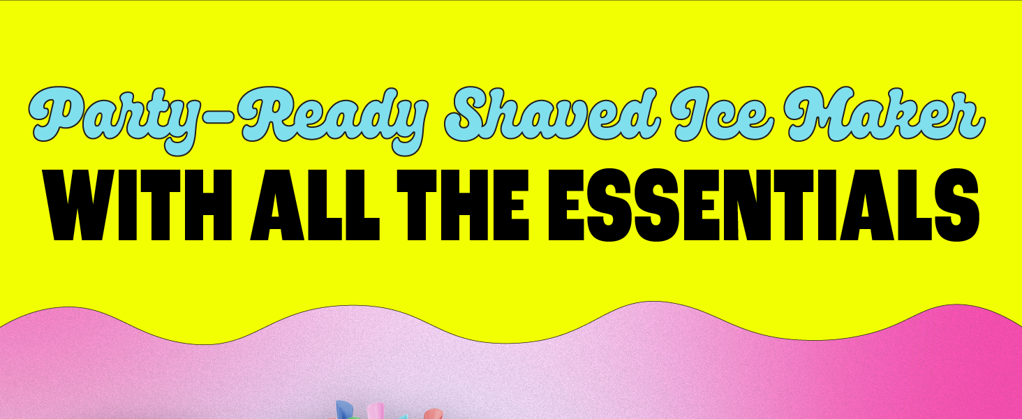 A multi-use hawaiian shaved ice maker in a party kit