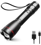 Lepro LED Rechargeable Flashlight, LP3000 High Lumens, Zoomable, Bright Flashlight, Waterproof, 5...