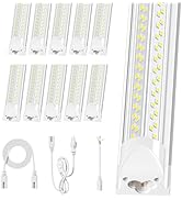 Super Bright 100w 8ft Led Shop Lights 10-Pack| 5000K 15000lm Linkable 8' Led Ceiling Garage Light...