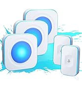 Wireless Doorbells for Home Hearing Impaired Doorbell 2 Buttons &amp; 3 Receivers Flashing Light Wire...