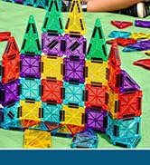 Magnet Building Blocks with 2 Cars &amp;amp; Metal Storage Box