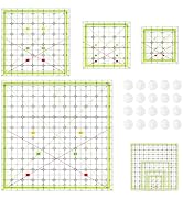 Quilting Ruler 4 Square Quliting Templates, Sewing Acrylic Rulers with 20 Non-Slip Rings, Sewing ...