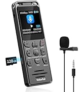 144GB Digital Voice Recorder with Playback, Volorful 1536Kbps Audio Recorder for Interviews Meeti...