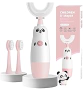 Hikid Kids U-Shaped Electric Toothbrush with 2 Brush Heads, Toddlers Sonic with 360 Degree Cleani...