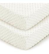 Entisn Baby Crib Sheets 2 Pack, 28 x 52 Inch Minky Dot Fitted Crib Mattress Sheet for Boys and Gi...