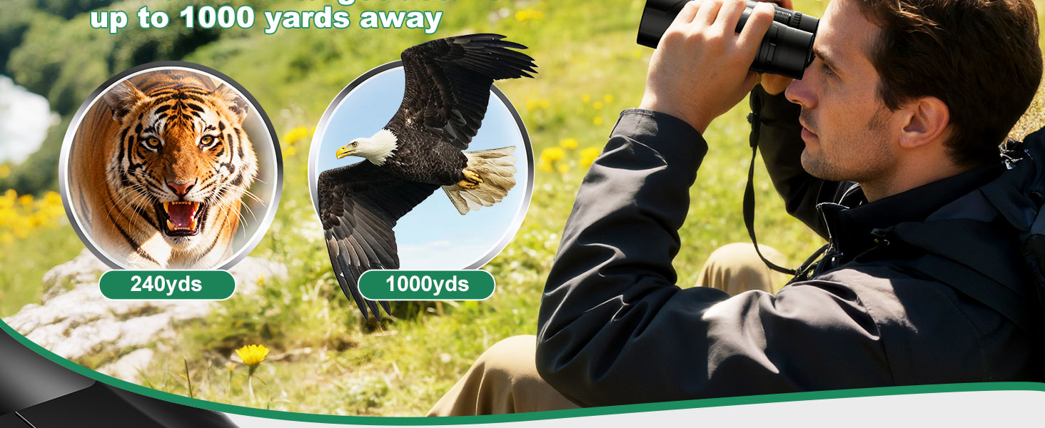 Can observe target details up to 1000 yards away