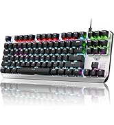 AULA Keyboard, TKL Mechanical Gaming Keyboard with RGB Backlit, All-Metal Panel, N-Key Anti-Ghost...
