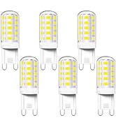 Akynite G9 LED Bulb Non-Dimmable 6000K Soft Cool Light 6-Pack, T4 G 9 4W Replacement for 40 Watts...