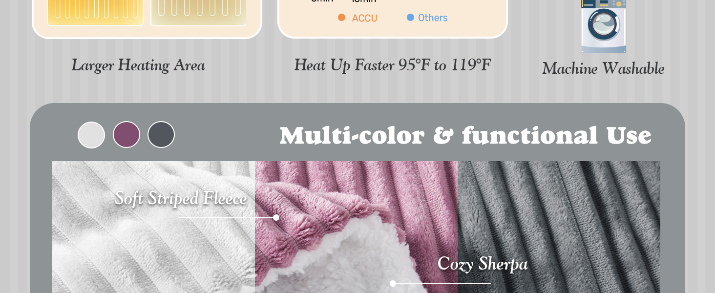 striped heated blanket