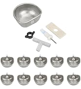 10Pcs Rabbit Stainless Pet Water Bowl Dispenser, Automatic Rabbit Water Feeder with Bowl, Rabbit ...