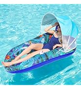 FindUWill Pool Floats with Canopy Adults - XL Large Pool Float Lounger with Cup Holder, Removable...