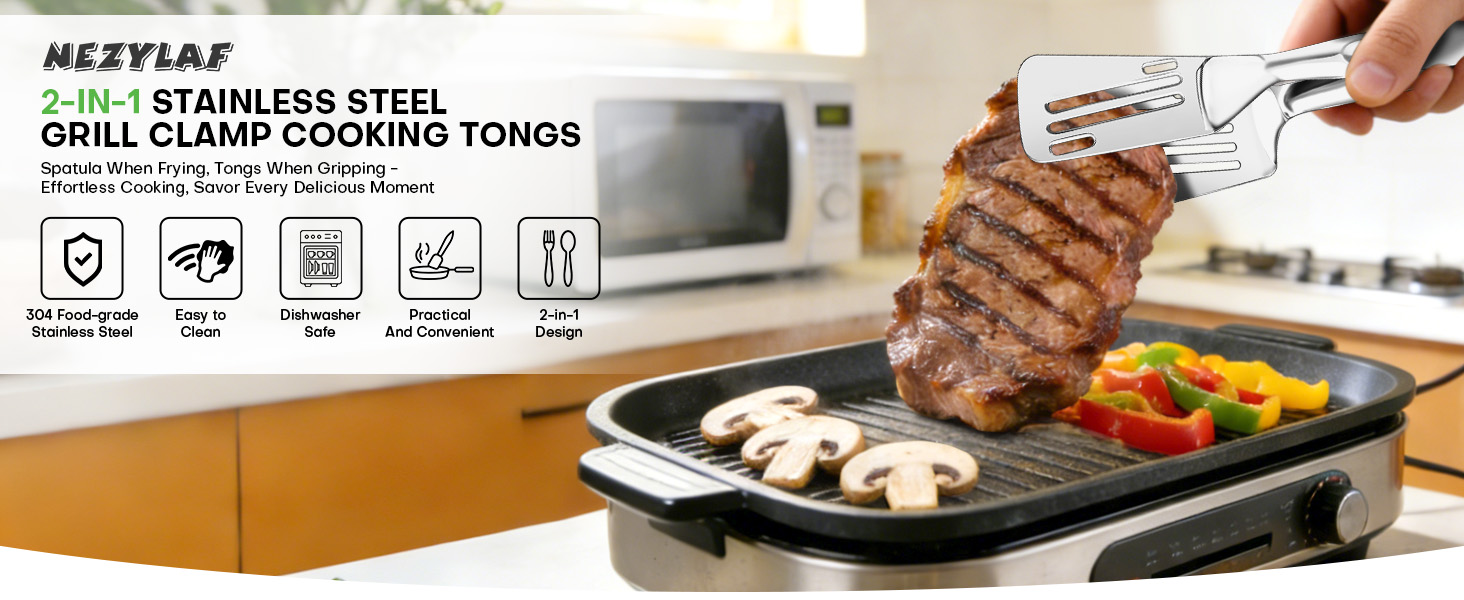 2-in-1 Detachable Design Kitchen Tongs