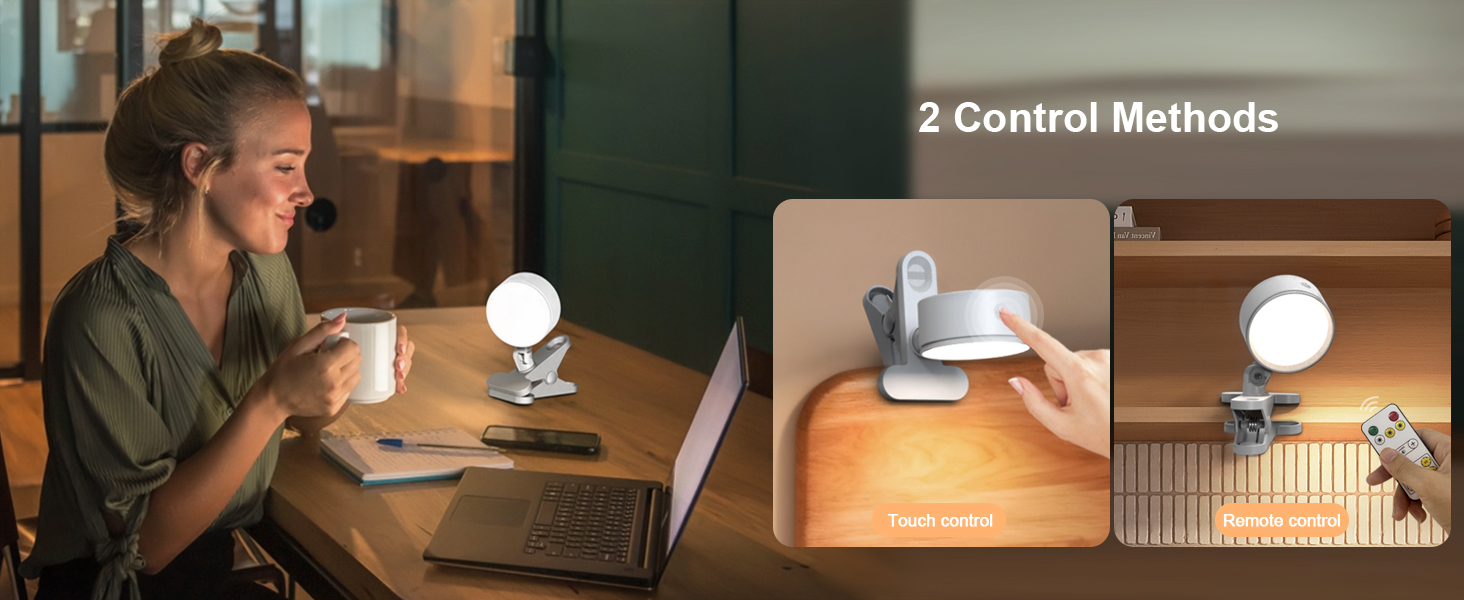 Text reads '2 Control Methods'. Series of images showing hands controlling or interacting with electronic devices on wooden surfaces.